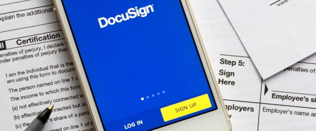 A digital version of a construction contract using Docusign.